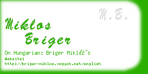 miklos briger business card